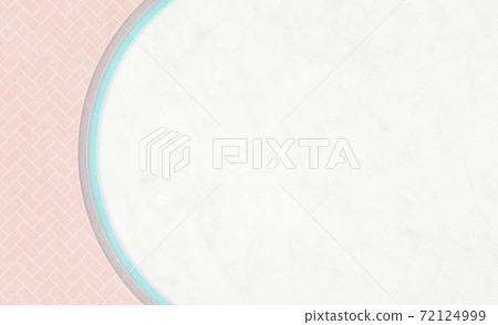 Background material made by stacking three oval Japanese papers [16: 9] 72124999