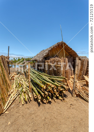 firewood on street marketplace, Maroantsetra Madagascar firewood on street marketplace, Maroantsetra Madagascar 72125519