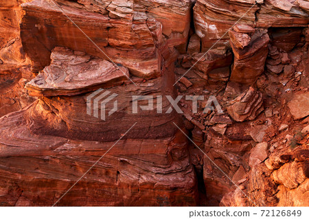Unseen shot and view of Horseshoe bend dangerous cliff Arizona national park sightseeing scenery before noon time. Unseen shot and view of Horseshoe bend dangerous cliff Arizona national park sightseeing scenery before noon time. 72126849