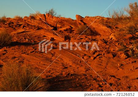 Sandstone desert landscape Arizona. Photo taken at the Horseshoe Bend National Park. Sandstone desert landscape Arizona. Photo taken at the Horseshoe Bend National Park. 72126852