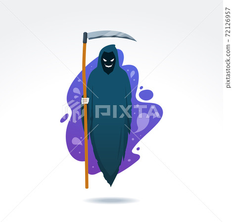 The Grim Reaper with the scythe. Isolated Vector Illustration The Grim Reaper with the scythe. Isolated Vector Illustration 72126957