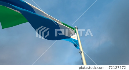 3d rendering of the national flag of the Sierra Leone 3d rendering of the national flag of the Sierra Leone 72127372