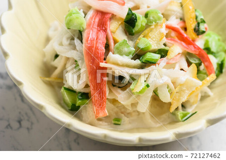 Radish and crab stick salad Radish and crab stick salad 72127462