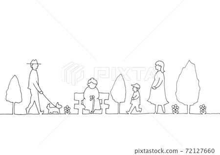 Line art illustrations of various people 72127660