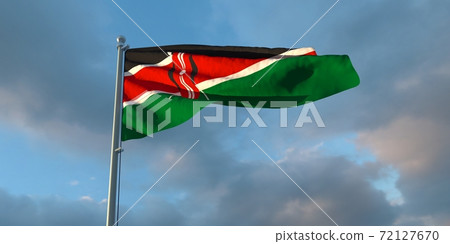 3d rendering of the national flag of the Kenya 3d rendering of the national flag of the Kenya 72127670