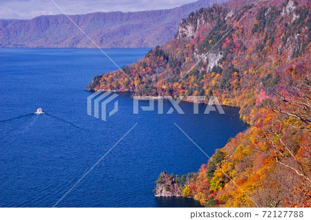 Autumn leaves of Lake Towada Towada Hachimandaira National Park From the observatory of Lake Towada Towada City, Aomori Prefecture 72127788