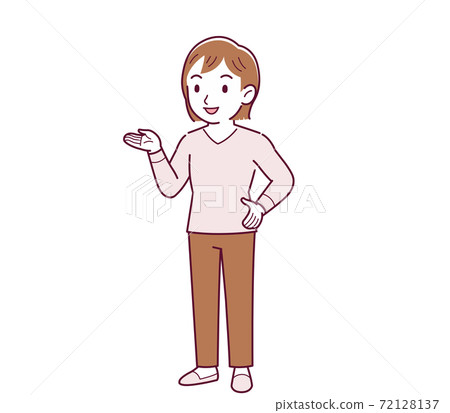 粉色長袖的年輕女子 粉色長袖的年輕女子 72128137