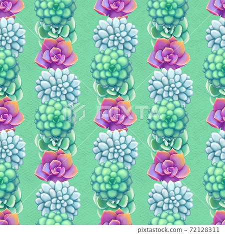 Seamless pattern with succulents. Beautiful floral print. 72128311