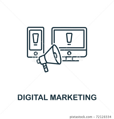 Digital Marketing icon. Simple line element Digital Marketing symbol for templates, web design and infographics 72128334