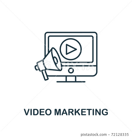 Video Marketing icon from digital marketing collection. Simple line element Video Marketing symbol for templates, web design and infographics Video Marketing icon from digital marketing collection. Simple line element Video Marketing symbol for templates, web design and infographics 72128335