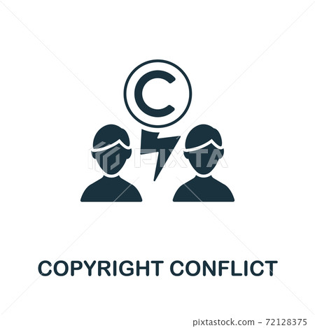Copyright Conflict icon. Simple illustration from digital law collection. Creative Copyright Conflict icon for web design, templates, infographics and more 72128375