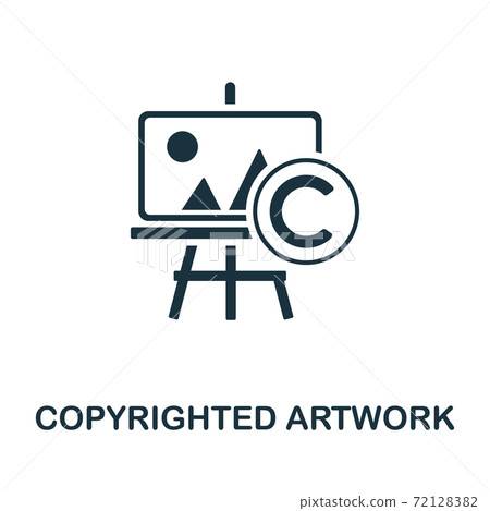 Copyrighted Artwork icon. Simple illustration from digital law collection. Creative Copyrighted Artwork icon for web design, templates, infographics and more 72128382