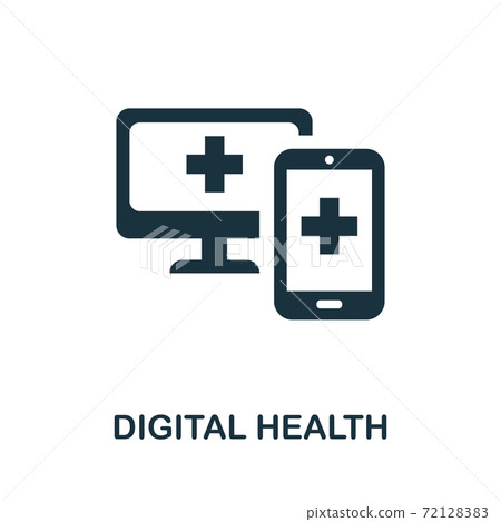 Digital Health icon. Monochrome simple Digital Health icon for templates, web design and infographics Digital Health icon. Monochrome simple Digital Health icon for templates, web design and infographics 72128383