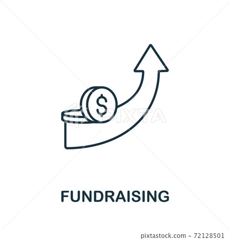 Fundraising icon from crowdfunding collection. Simple line Fundraising icon for templates, web design and infographics 72128501