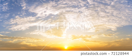 Sunrise and cloud sky nature panorama background Sunrise and cloud sky nature panorama background 72128944