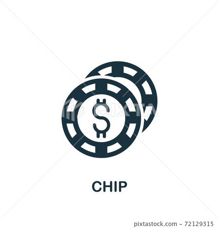 Chip icon. Simple element from casino collection. Creative Chip icon for web design, templates, infographics and more 72129315