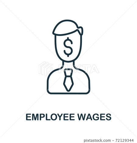 Employee Wages icon from business training collection. Simple line Employee Wages icon for templates, web design and infographics Employee Wages icon from business training collection. Simple line Employee Wages icon for templates, web design and infographics 72129344