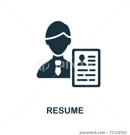 Resume icon. Simple element from business recruitment collection. Creative Resume icon for web design, templates, infographics and more Resume icon. Simple element from business recruitment collection. Creative Resume icon for web design, templates, infographics and more 72129382