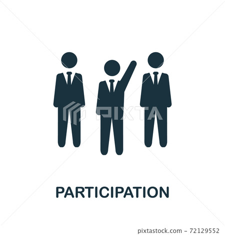 Participation icon. Simple element from business management collection. Creative Participation icon for web design, templates, infographics and more Participation icon. Simple element from business management collection. Creative Participation icon for web design, templates, infographics and more 72129552
