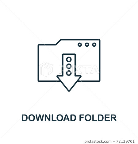 Download Folder icon. Line style element from data organization collection. Thin Download Folder icon for templates, infographics and more 72129701