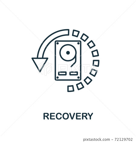 Recovery icon. Line style element from data organization collection. Thin Recovery icon for templates, infographics and more 72129702