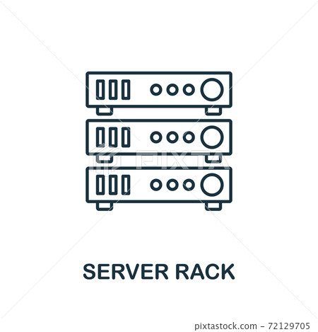 Server Rack icon. Line style element from data organization collection. Thin Server Rack icon for templates, infographics and more 72129705