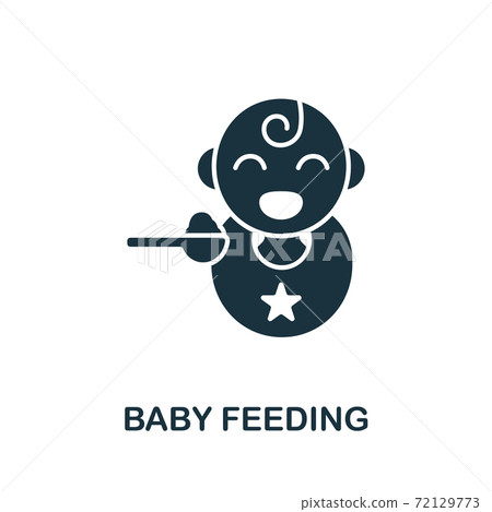 Baby Feeding icon. Monochrome simple Baby Feeding icon for templates, web design and infographics 72129773