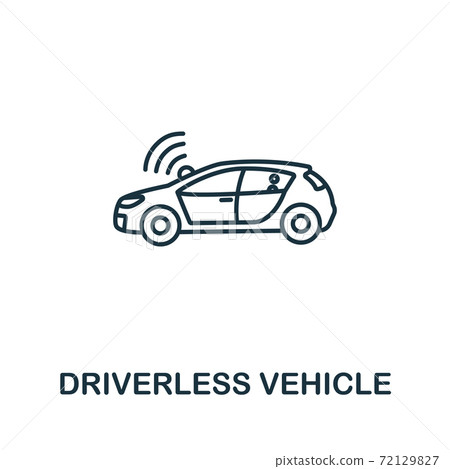 Driverless Vehicle icon from artificial intelligence collection. Simple line Driverless Vehicle icon for templates, web design and infographics Driverless Vehicle icon from artificial intelligence collection. Simple line Driverless Vehicle icon for templates, web design and infographics 72129827