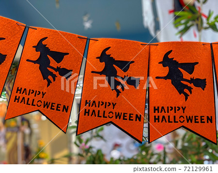 Halloween holiday party flag hanging on ceiling  72129961