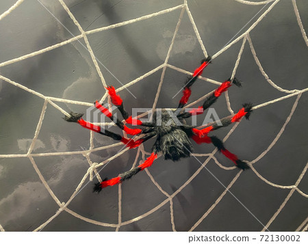 Halloween toy- creepy fake spider on the net Halloween toy- creepy fake spider on the net 72130002