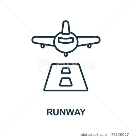 Runway icon from airport collection. Simple line Runway icon for templates, web design and infographics 72130057