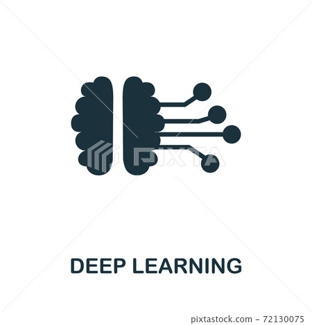 Deep Learning icon. Creative simple design from artificial intelligence icons collection. Filled deep learning icon for infographics and banner Deep Learning icon. Creative simple design from artificial intelligence icons collection. Filled deep learning icon for infographics and banner 72130075