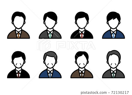 Male (young / middle-aged) icon set / young / middle-aged / uncle / businessman / person / senior / illustration 72130217