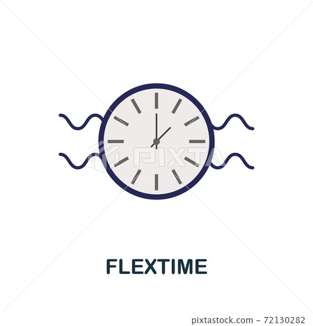 Flextime icon. Simple element from online education collection. Creative Flextime icon for web design, templates, infographics and more Flextime icon. Simple element from online education collection. Creative Flextime icon for web design, templates, infographics and more 72130282