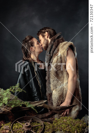 Loving couple hugging tightly while saying goodbye. 72130347