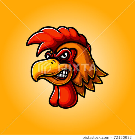 Rooster head mascot logo design	 72130952