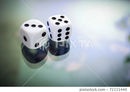 A pair of cubes close-up for table games and not only. Dice. 72131440