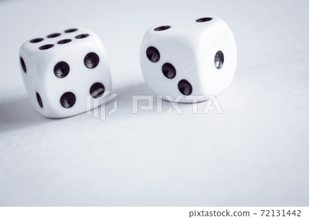 A pair of cubes close-up for table games and not only. Dice. 72131442