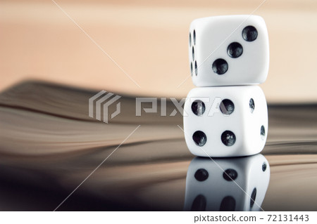 A pair of cubes close-up for table games and not only. Dice. A pair of cubes close-up for table games and not only. Dice. 72131443