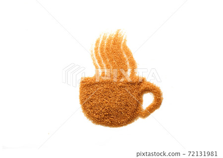 Brown sugar of the shape of a cup isolated on white background 72131981