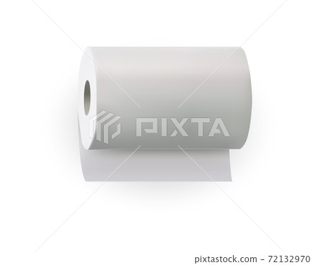 Hanging paper roll towel isolated on white background Hanging paper roll towel isolated on white background 72132970