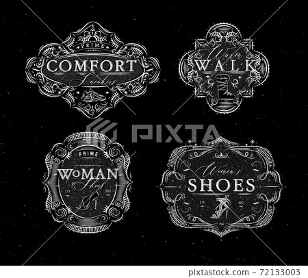 Shoes labels vintage black Shoes labels vintage black 72133003