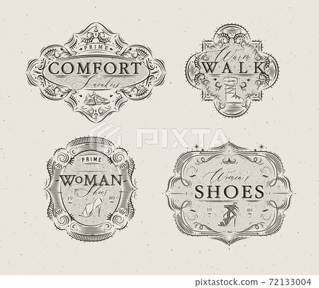 Shoes labels vintage beige Shoes labels vintage beige 72133004