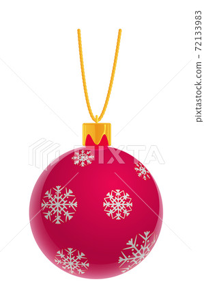 Red xmas ball with snowflake design isolated on white 72133983