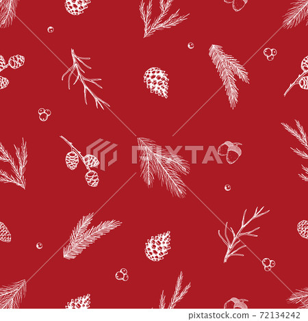 Xmas Seamless pattern with Christmas Tree... - Stock Illustration ...
