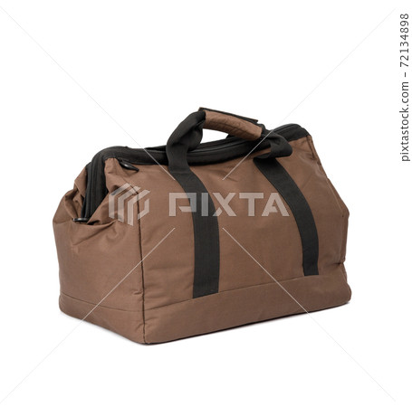 brown textile travel bag with handles 72134898