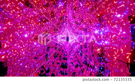 Abstract glowing fantasy sci-fi tunnel 3d illustration wallpaper background artwork 72135335
