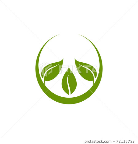 Natural leaf icon logo design template - Stock Illustration [72135752 ...