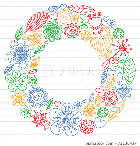 Vector flower pattern on white background. Wallpaper, fabric design. Vector flower pattern on white background. Wallpaper, fabric design. 72136437