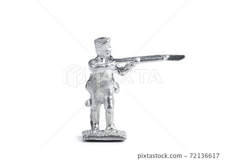Shot of uncolored handmade soldier on the white background Shot of uncolored handmade soldier on the white background 72136617